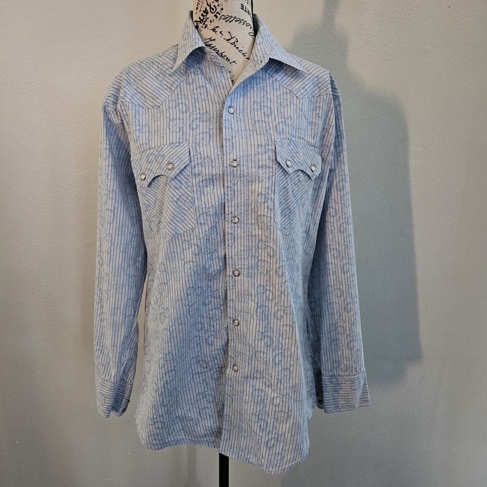 Brooks & Dunn Panhandle Slim Shirt Womens M White Pearl Snap Long Sleeve Floral